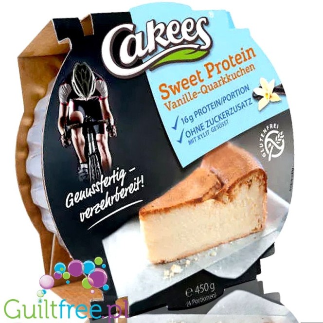 Cakees Sweet Protein Cheesecake, Vanilla 0,45KG - gotowy sernik proteinowy bez cukru z ksylitolem