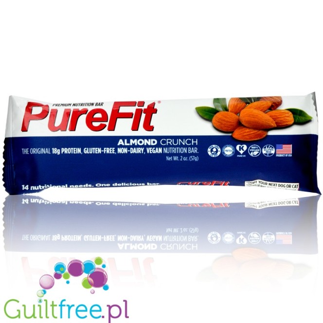Pure Fit Almond Crunch Bar vegan gluten free protein bar with no sweeteners