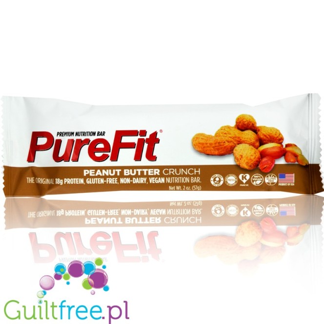Pure Fit Peanut Butter Crunch Bar vegan gluten free protein bar with no sweeteners
