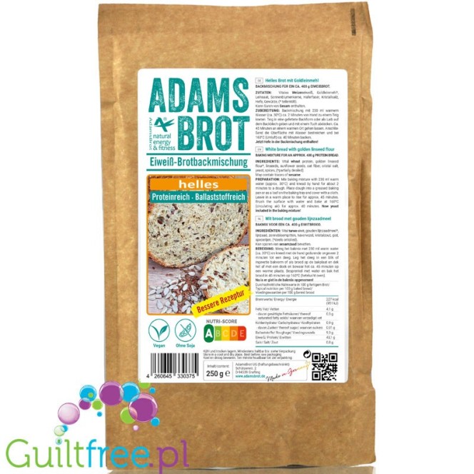 Adam's Brot Helles 2.0 ultra low carb white bread mix, 3,6g carbs per whole loaf