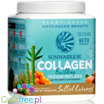 Sunwarrior Collagen Peptides Salted Caramel - keto kolagen z MCT, kwasem hialuronowym i biotyną