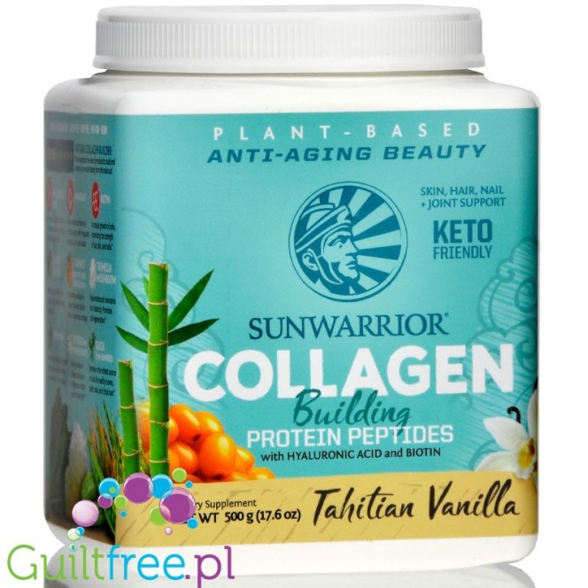 Sunwarrior Collagen Building Peptides, Tahitian Vanilla - wegańska odżywka białkowa stymulująca wytwarzanie kolagenu
