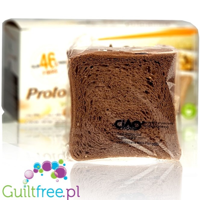 Prototoast Cocoa low calories food preparation - Crunchy toast with cocoa and nuts with reduced energy