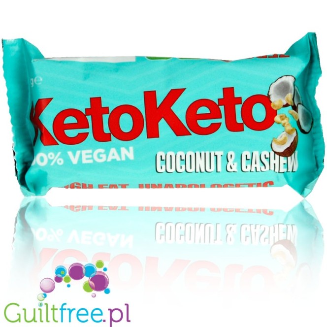KetoKeto Bar Coconut Cashew vegan, low net carbs, with xylitol & erythrit