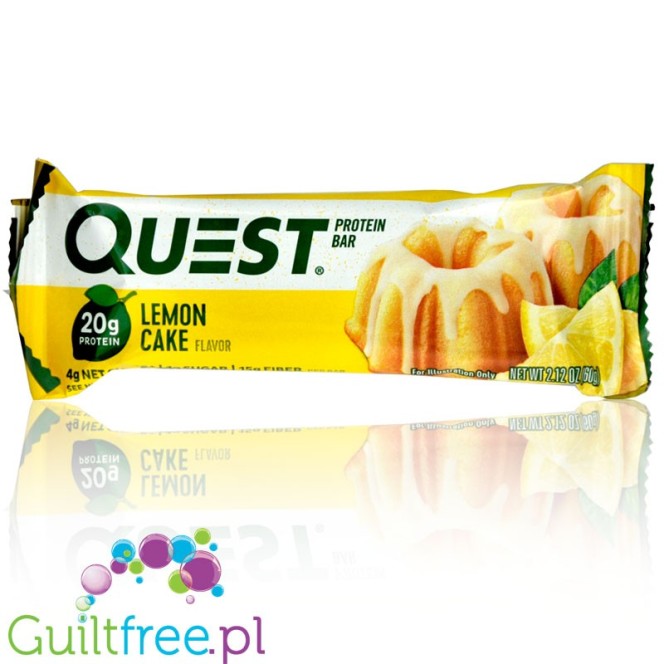 Quest Bar Lemon Cake - baton proteinowy bez sukralozy, tylko 180kcal