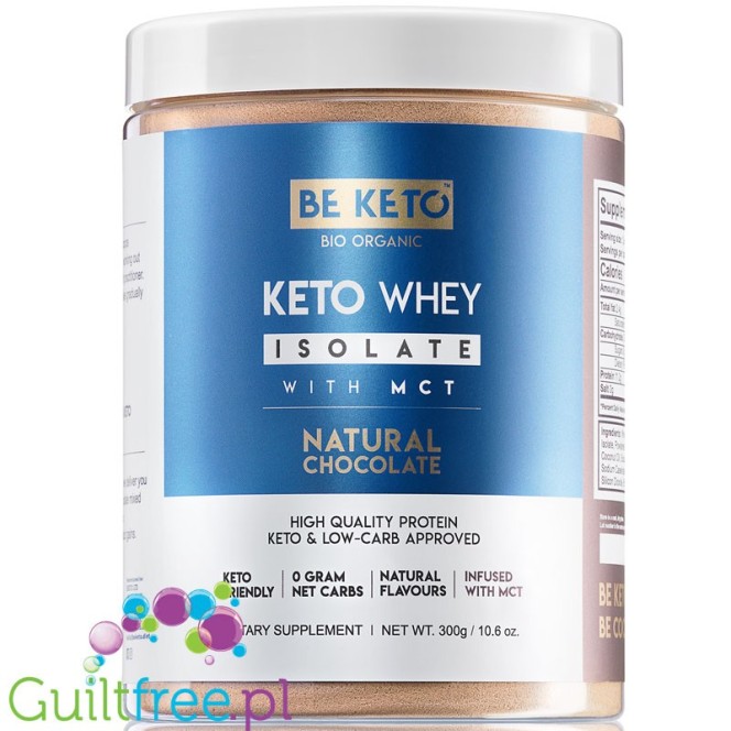 BeKeto™ Whey Isolate + MCT Natural Chocolate - Białko Izolat z MCT o smaku czekoladowym, keto odżywka białkowe