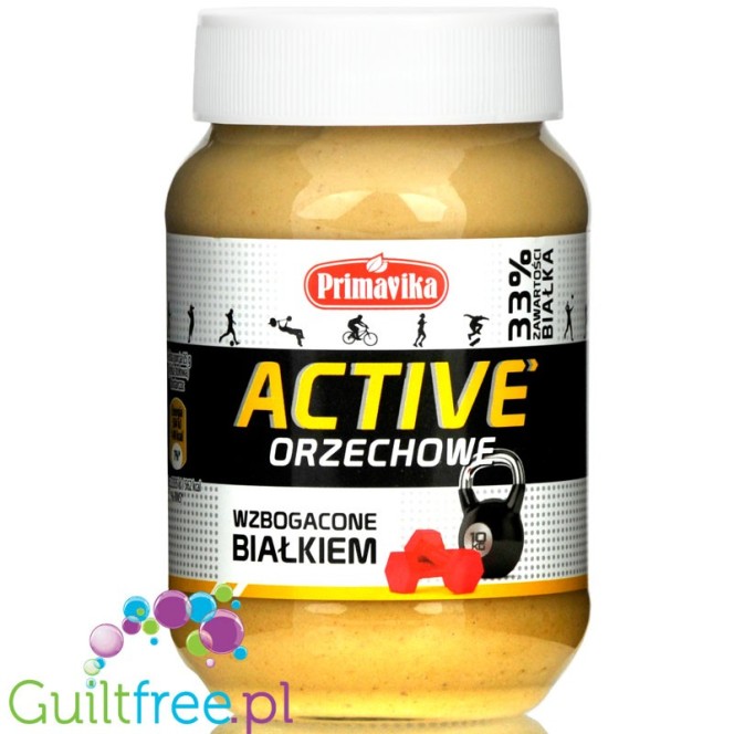 Primavika Active Orzechowe 33% białka, masło orzechowe z WPC i ksylitolem