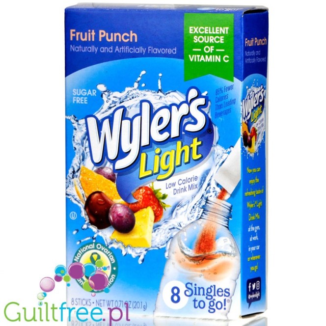 Wyler's Singles to Go Fruit Punch - saszetki smakowe do wody bez cukru i kcal, smak Multiowoc