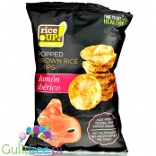 RiceUp thin Spanish Serrano - whole-grain thin brown rice chips with Spanish ham flavor