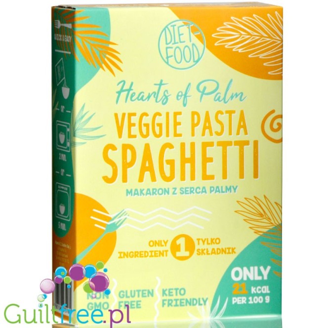 DIET FOOD makaron z serca palmy 21kcal, Spaghetti, kartonik 255g