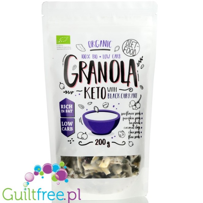 Diet Food Bio Keto Granola Black Currant - ketogenic breakfast granola with erythritol