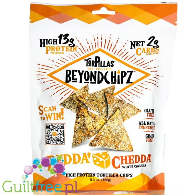 BeyondChipz Torpillas High Protein Tortilla Chips, Bedda Chedda 5.3 oz