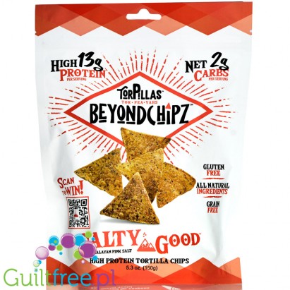 BeyondChipz Tortillas High Protein Tortilla Chips, Salty Good 5.3 oz