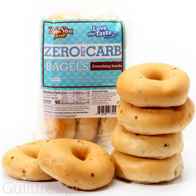 ThinSlim Foods Love the Taste Zero Carb Bagels, Everything Spice 12 oz. (6 Bagels)