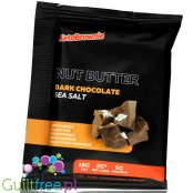 KetoBrownie Nut Butter, Dark Chocolate Sea Salt squeeze pack almond butter with MCT