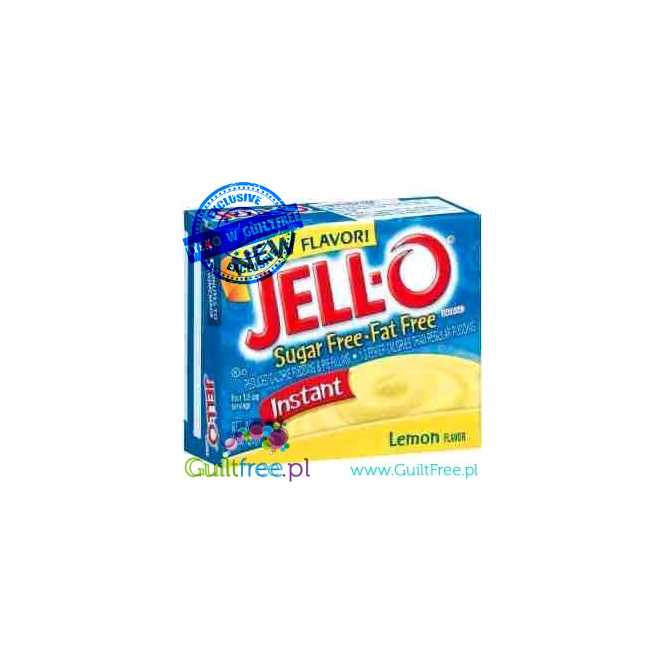 Jell-O Lemon - Budyń zero tłuszczu o obniżonej kaloryczności, instant, smak cytrynowy