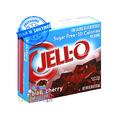Jell-O low-calorie gelatin dessert black cherry flavor - low-calorie jelly without sugar with cherry flavor