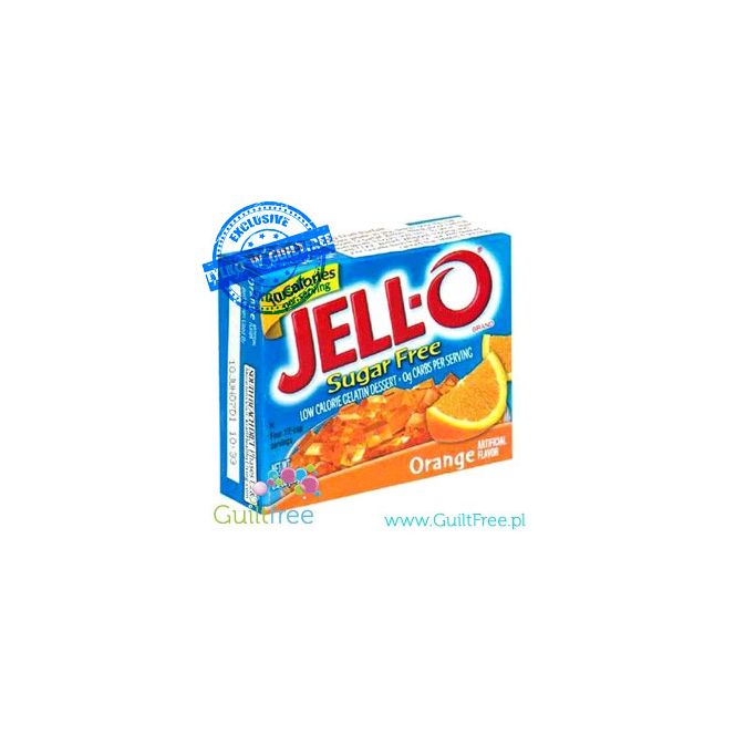 Jell-O Orange low fat sugar free jelly, Orange flavor