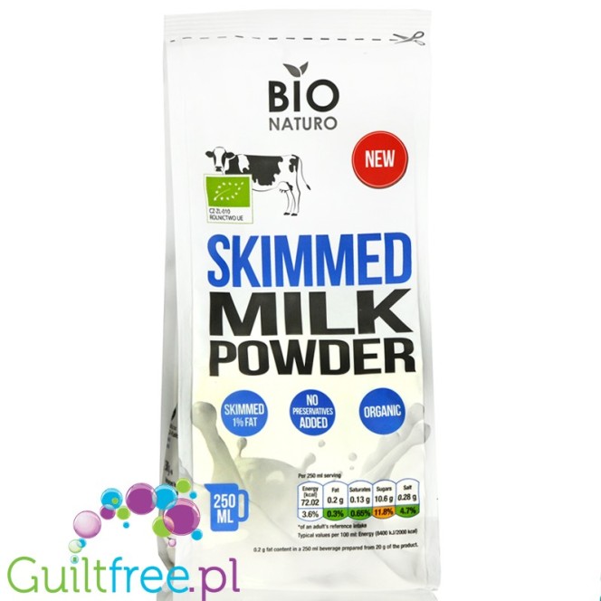 Bio Naturo skimmed defatted milk powder 1% fat, organic