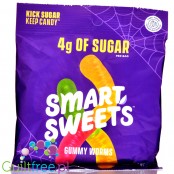 Smart Sweets Gummy Worms - keto żujki-żmijki, żelki bez cukru i bez maltitolu, ze stewią