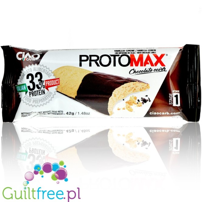 ProtoMax ciastko proteinowe bez cukru Cytryna, Wanilia & ProtoChoc 16g białka