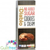 Diablo Cookies & Cream Brownie sugar free cookies with cream and dark chocolate coating