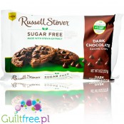 Russell Stover Stevia Dark Chocolate Chips - kropelki ciemnej czekolady bez cukru