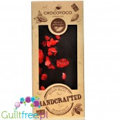 ChocoYoco Handcrafted Ciemna Czekolada & Truskawki - rzemieślnicza czekolada słodzona erytrolem, bez lecytyny
