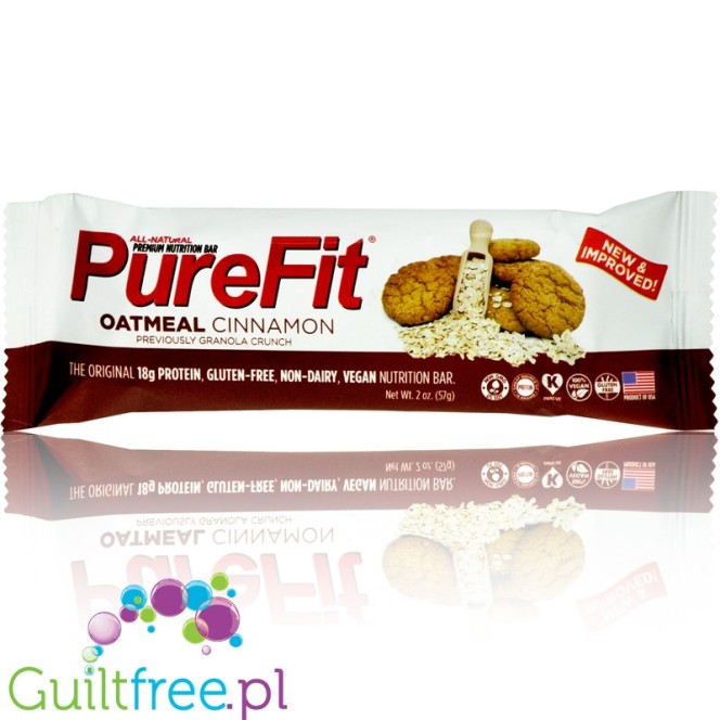 Pure Fit Oatmeal Cinnamon Bar vegan gluten free protein bar with no sweeteners