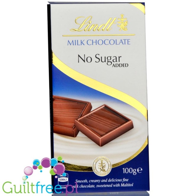Lindt no added sugar gluten free milk chocolate