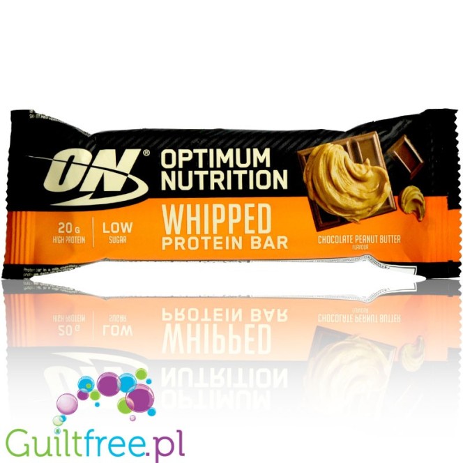 Optimum Nutrition, Whipped Bar Chocolate Peanut Butter - baton białkowy a la ptasie mleczko 20g białka