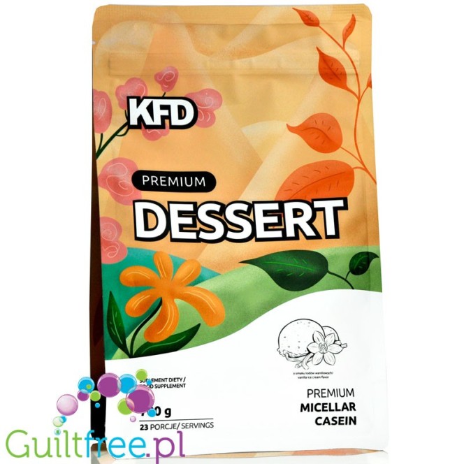 KFD Premium Protein Dessert Casein Lody Tradycyjne - kazeina o smaku lodów waniliowych, gęste białko