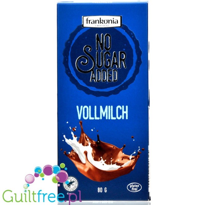 Frankonia Vollmilch Schokolade - bezglutenowa mleczna czekolada bez dodatku cukru