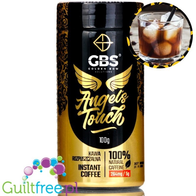 GBS Angel's Touch instant flavored coffee with caffeine boost, Caribbean Rum
