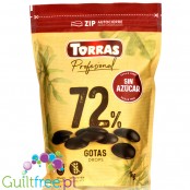 Torras Profesional Dark Chocolate Baking Chips 72% cocoa, No Sugar Added 1KG