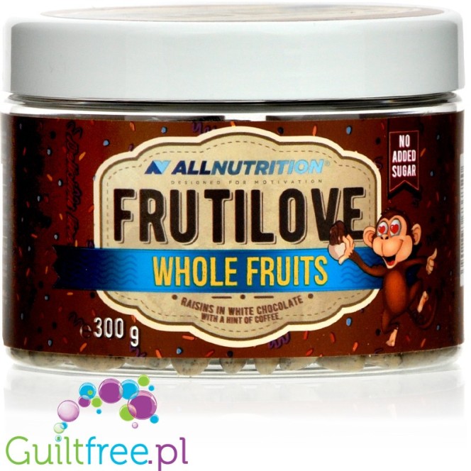 AllNutrition FruitLOVE - rodzynki w białej czekoladzie z nutą kawy, bez dodatku cukru
