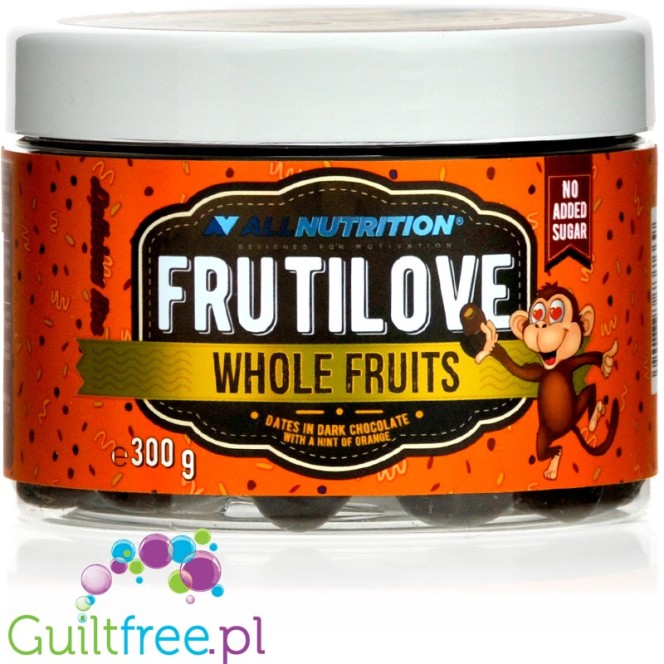 AllNutrition FruitLOVE - daktyle w ciemnej czekoladzie z nutą pomarańczy, bez dodatku cukru