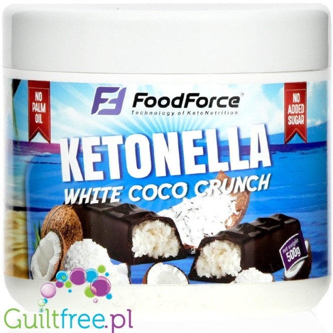 Ketonella White Coco Crunch no added sugar sweet spread with nuts & chocolate