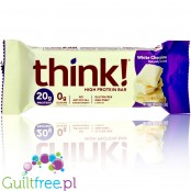 Think! White Chocolate - baton proteinowy 20g białka & 0g cukru, smak Biała Czekolada