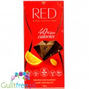RED Delight ciemna czekolada z migdałami i pomarańczą, bez dodatku cukru, 40% mniej kalorii