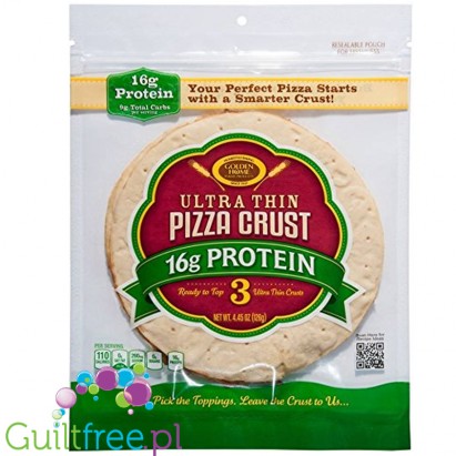 Golden Home Ultra Thin Crust Pizza 18g Protein - thin base ready to prepare pizza