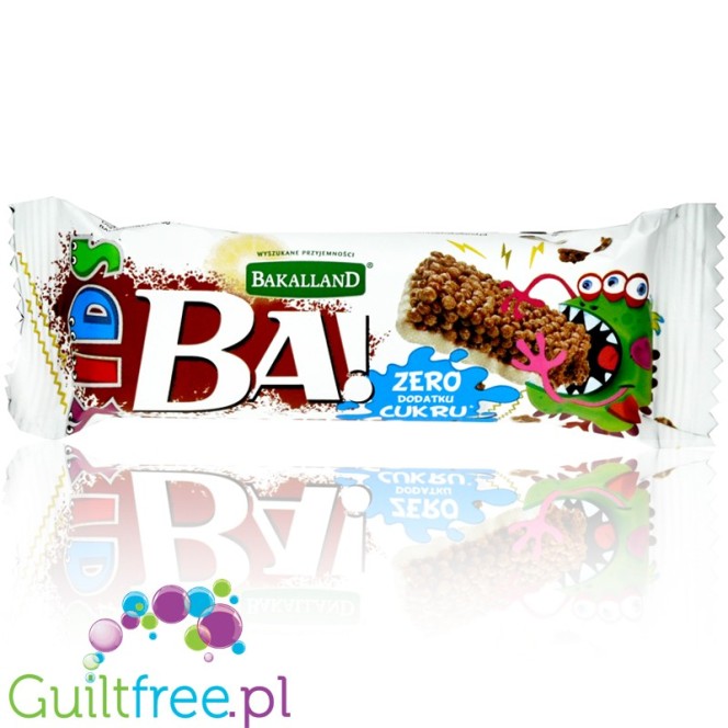 Bakalland BA! Kids, Cocoa & Milk no added sugar cereal bar with white chocolate