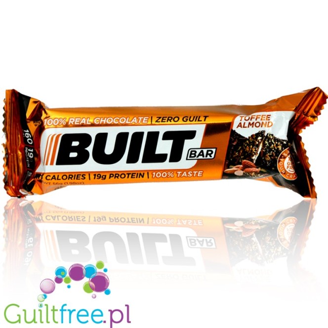 Built Protein Bar, Toffee Almond extremely low calorie protein bar