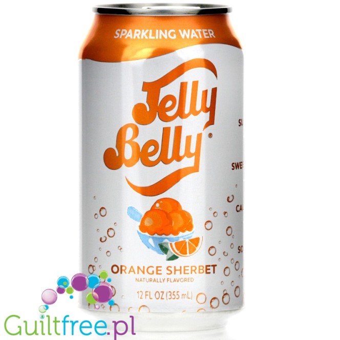 Jelly Belly Sparkling Water, Orange Sherbet - naturalna woda smakowa bez cukru i słodzików