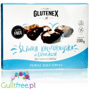 Glutenex Californian plums in dark chocolate with no added sugar