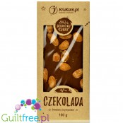 Krukam Handcrafted Milk Chocolate & Salted Almonds - sugar free chocolate without lecithin with salted almonds