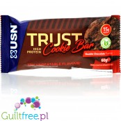 USN Trust Protein Cookie Bar Double Chocolate - mocno czekoladowe ciacho proteinowe 15g białka