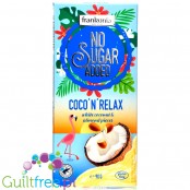 Frankonia Coco 'n Relax - bezglutenowa biała czekolada bez dodatku cukru z kokosem i migdałami