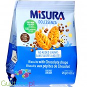 Misura Dolcesenza Chocolate Drops Biscuits - herbatniki bez dodatku cukru z kawałkami czekolady