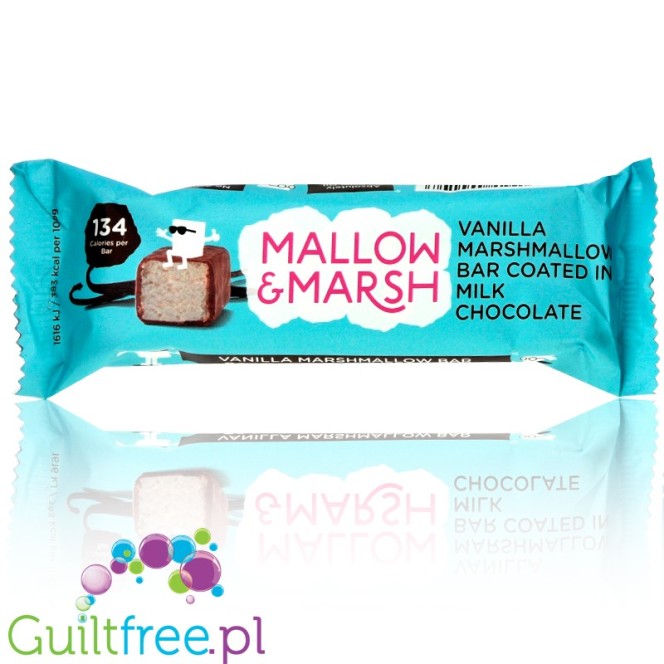 Mallow & Marsh Milk Chocolate Vanilla Marshmallow 134kcal (CHEAT MEAL) batonik piankowy w mlecznej czekoladzie